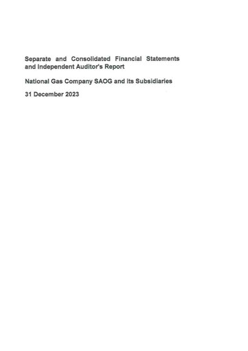 Thumbnail National Gas Company SAOG Financial Statement 2023