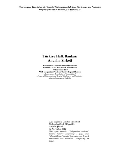Thumbnail Halkbank Quarterly Report 2012-q3