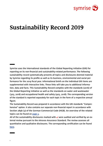 Thumbnail Symrise Sustainability Report 2019