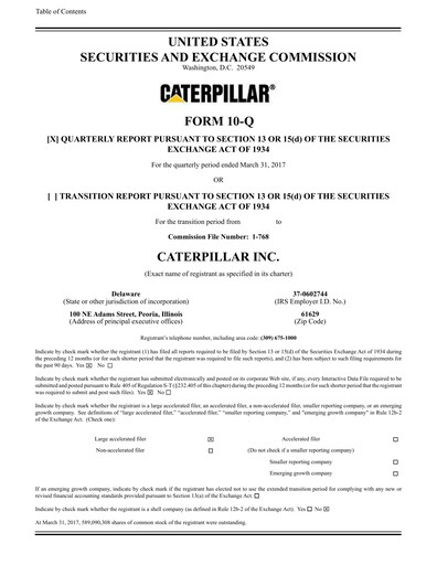 Thumbnail Caterpillar Quarterly Report 2017-q1