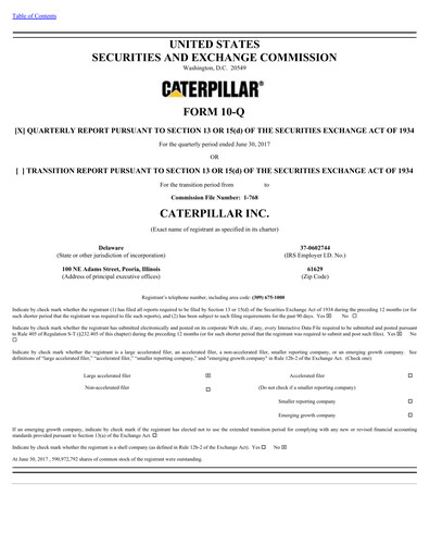 Thumbnail Caterpillar Quarterly Report 2017-q2