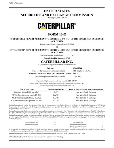Thumbnail Caterpillar Quarterly Report 2019-q2