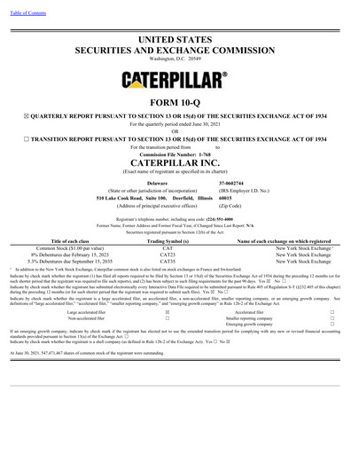Vorschaubild Caterpillar Quartalsbericht 2021-q2