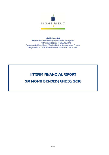 Thumbnail bioMérieux Half-year Report 2016