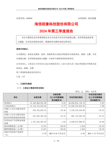 Thumbnail Hisense Visual Technology Quarterly Report 2024-q3