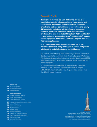 Thumbnail Techtronic Industries
 Annual Report 2004