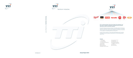 Thumbnail Techtronic Industries
 Annual Report 2010