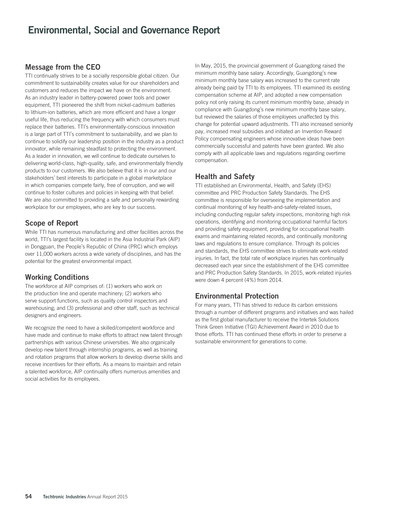 Thumbnail Techtronic Industries
 ESG Report 2015