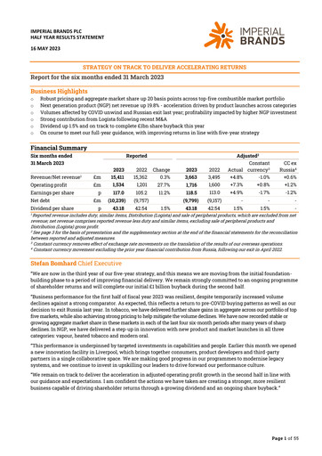 Thumbnail Imperial Brands
 Half-year Report 2023-h1