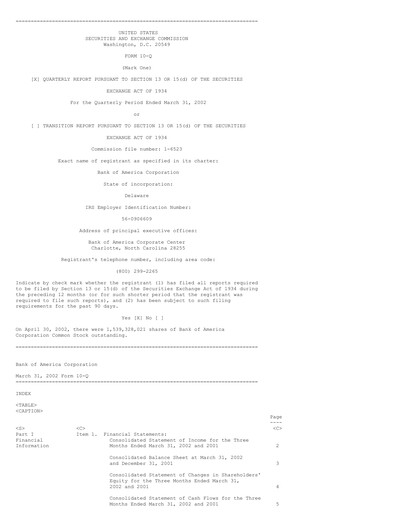 Vorschaubild Bank of America  Quartalsbericht 2002-q1