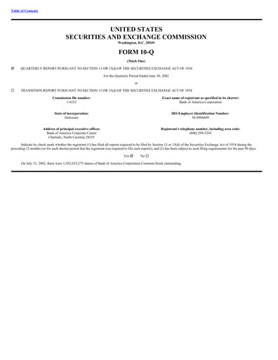 Vorschaubild Bank of America  Quartalsbericht 2002-q2