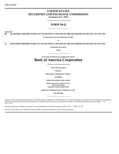 Thumbnail Bank of America  Quarterly Report 2004-q2