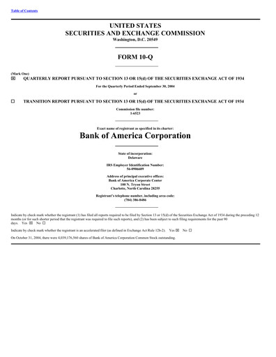 Vorschaubild Bank of America  Quartalsbericht 2004-q3