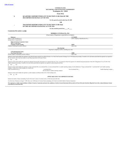 Vorschaubild Bank of America  Quartalsbericht 2009-q2