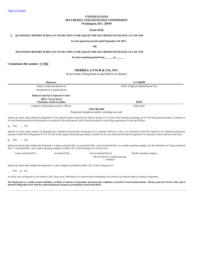 Vorschaubild Bank of America  Quartalsbericht 2012-q3