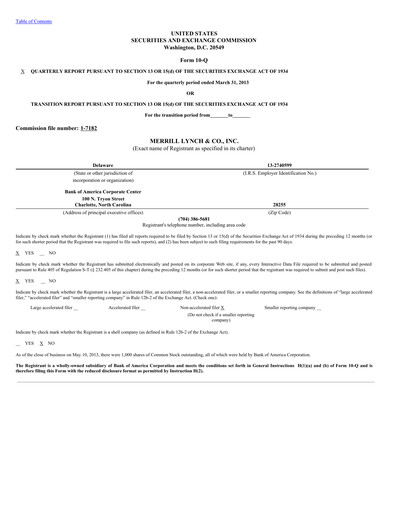 Vorschaubild Bank of America  Quartalsbericht 2013-q1