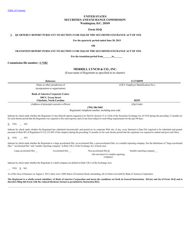 Vorschaubild Bank of America  Quartalsbericht 2013-q2