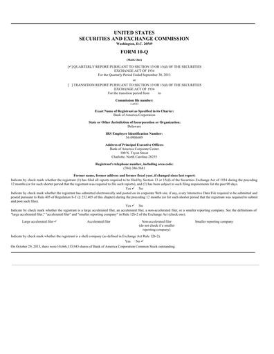 Vorschaubild Bank of America  Quartalsbericht 2013-q3