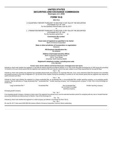 Vorschaubild Bank of America  Quartalsbericht 2017-q2