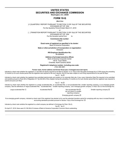 Vorschaubild Bank of America  Quartalsbericht 2018-q1