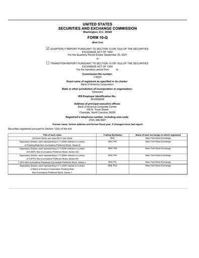 Vorschaubild Bank of America  Quartalsbericht 2021-q3