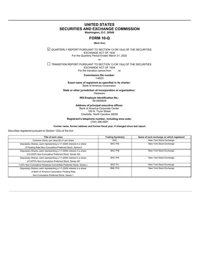 Vorschaubild Bank of America  Quartalsbericht 2022-q1