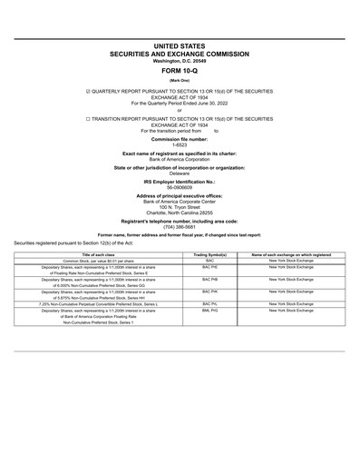 Vorschaubild Bank of America  Quartalsbericht 2022-q2