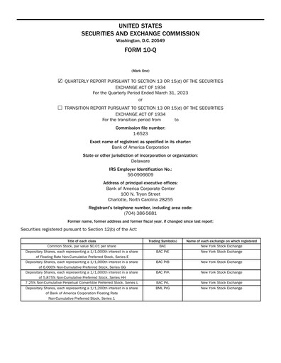 Vorschaubild Bank of America  Quartalsbericht 2023-q1