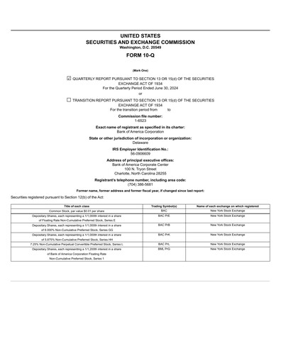 Vorschaubild Bank of America  Quartalsbericht 2024-q2