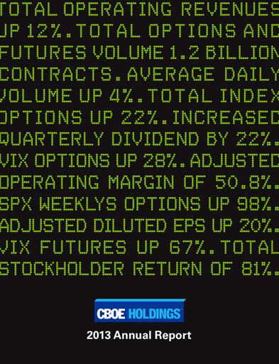 Thumbnail Cboe Global Markets Annual Report 2013