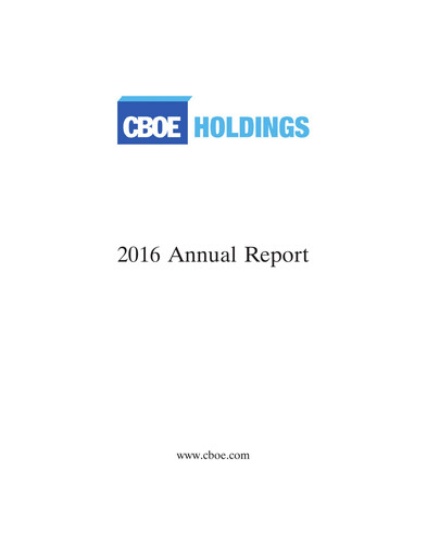 Thumbnail Cboe Global Markets Annual Report 2016