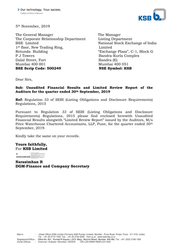 Thumbnail KSB ltd Financial Report 2019-9m