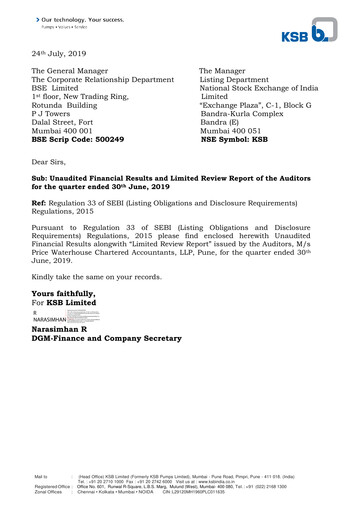 Thumbnail KSB ltd Financial Report 2019-h1