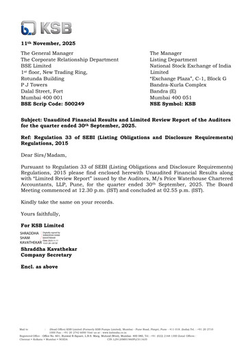 Vorschaubild KSB ltd Finanzbericht 2025-9m