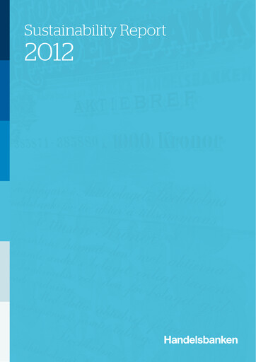 Thumbnail Svenska Handelsbanken
 Sustainability Report 2012