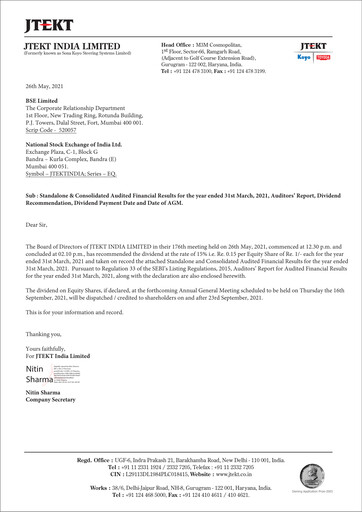 Thumbnail JTEKT India Quarterly Report 2021-q4