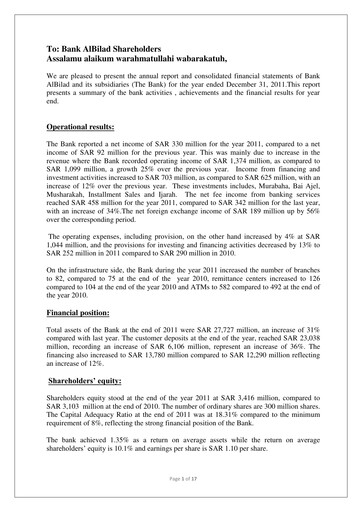 Thumbnail Bank Albilad Annual Report 2011