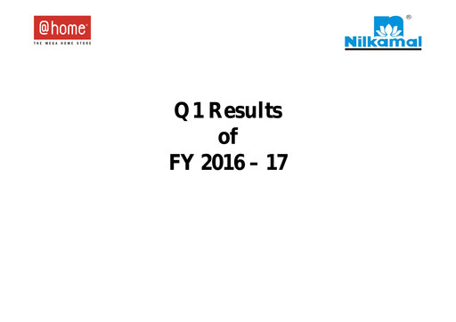 Thumbnail Nilkamal Quarterly Report 2016-q1