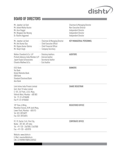 Miniature Dish TV
 Rapport annuel 2016-2017