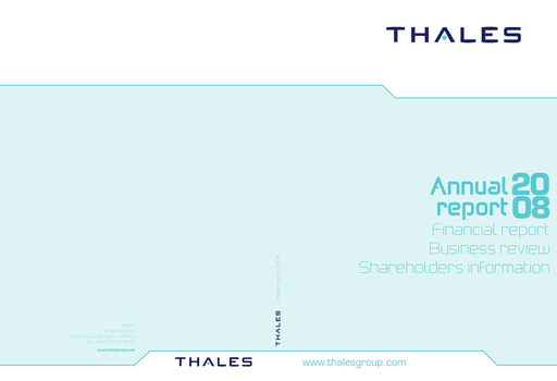 Thumbnail Thales Annual Report 2008