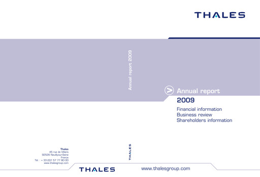 Thumbnail Thales Annual Report 2009