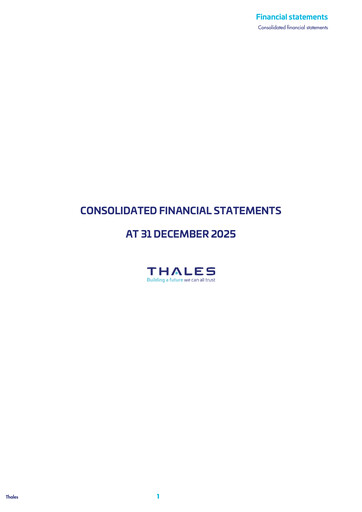 Thumbnail Thales Financial Statement 2025
