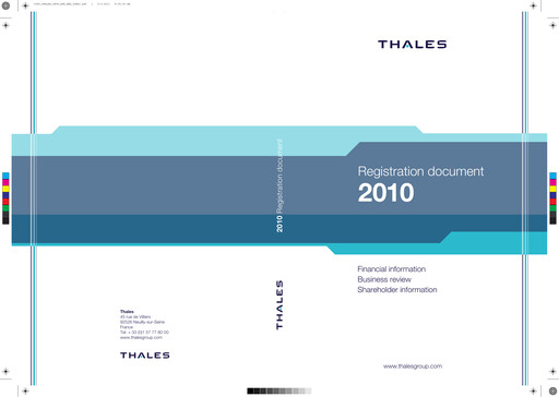 Miniature Thales Document d'enregistrement universel 2010