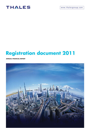 Miniature Thales Document d'enregistrement universel 2011