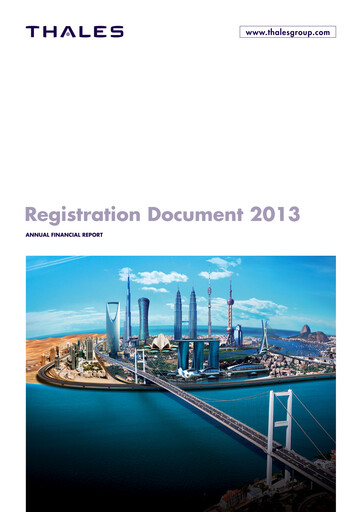 Miniature Thales Document d'enregistrement universel 2013
