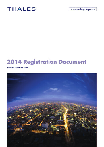 Miniature Thales Document d'enregistrement universel 2014