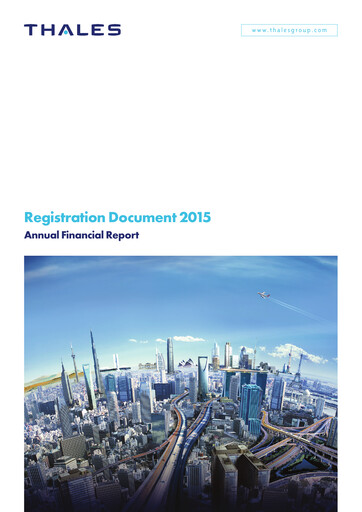 Miniature Thales Document d'enregistrement universel 2015