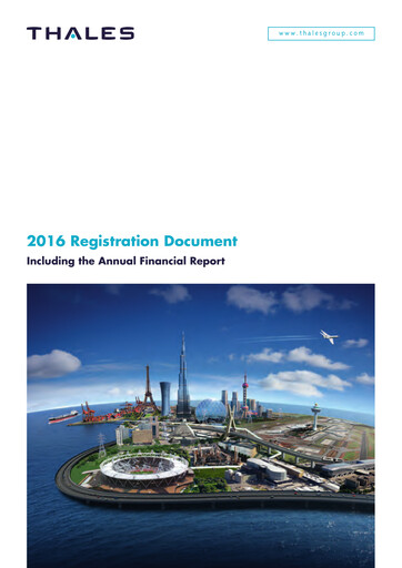 Miniature Thales Document d'enregistrement universel 2016
