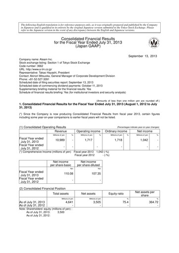 Miniature Ateam Bilan financier fy2013