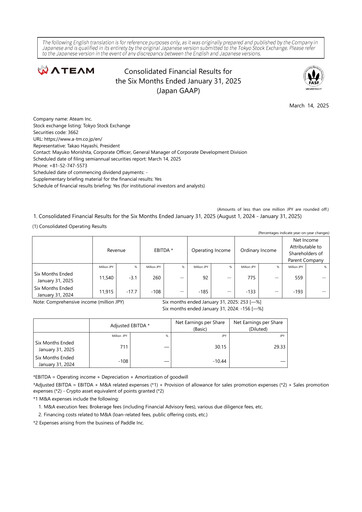 Miniature Ateam Rapport semestriel fy2025